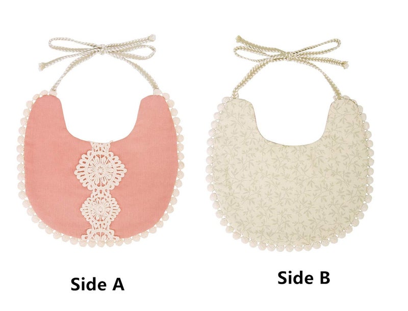 GZMM Baby Bib For Girls,Reversible Waterproof Handmade Natural Cotton Baby Drool Bib 0-12 months 3 Pack - Image 5